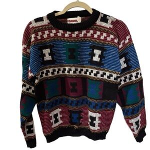 Boys Vintage Multicolor Patterned Sweater